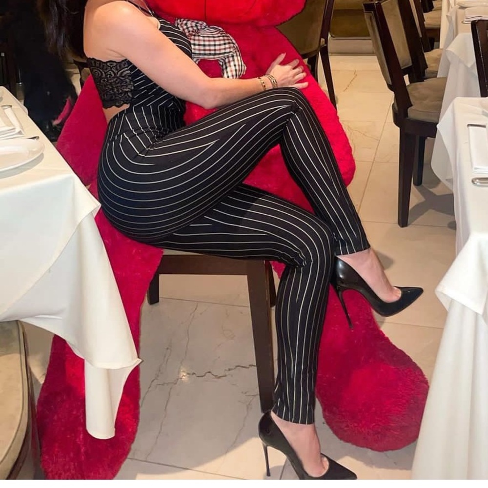 One piece Pant outfit with white pin stripes